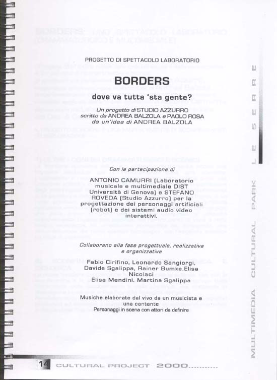 BORDERS 2000 progetto p.1 (Le Serre)