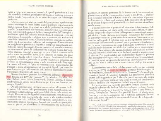 SM A.Pizzo, TEATRO E MONDO DIGITALE, 2003, testo 1