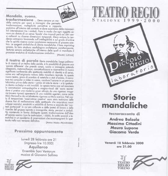 Scheda SM Teatro Regio Torino 18.02.00 a